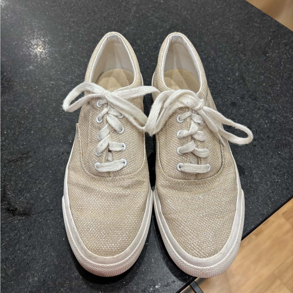 Keds Women's Sneakers in sparkly cream and silver